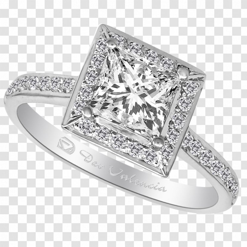 Princess Cut Wedding Ring Solitaire Solitär-Ring Diamond Transparent PNG