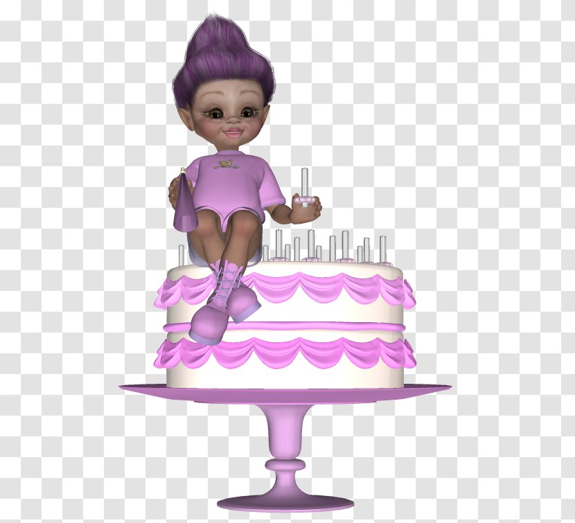 Birthday Cake Decorating Guestbook Purple - Figurine Transparent PNG