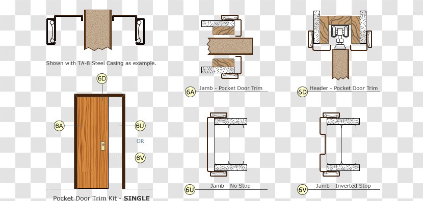 Door Handle Pocket Sliding Automatic - Hardware Accessory - Drawing Transparent PNG