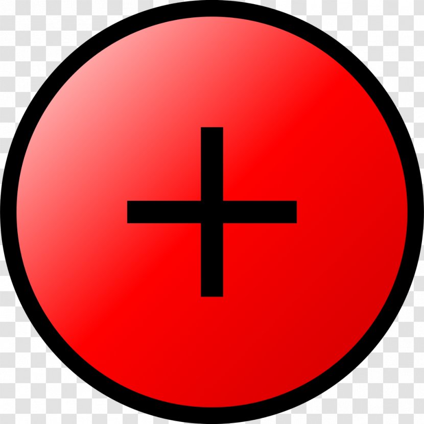 Circle Plus And Minus Signs Symbol + Clip Art - Area - Red Cross Transparent PNG