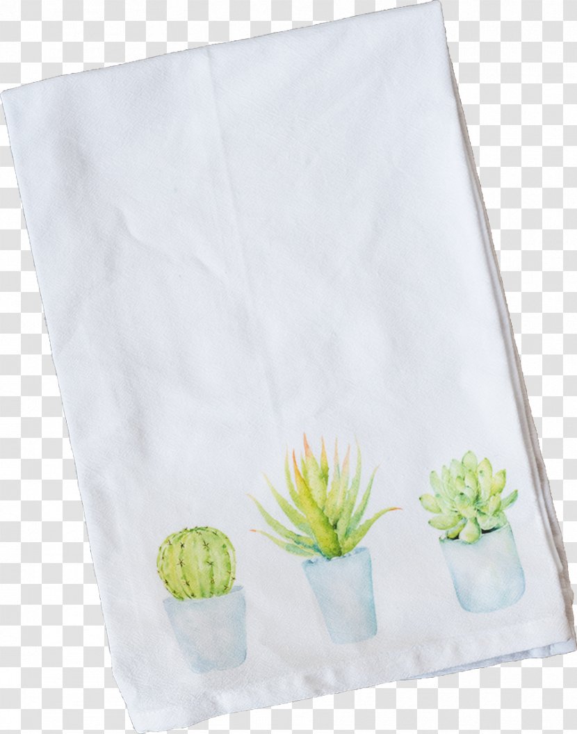 Towel Textile Green Kitchen Paper - Material - Potted Succulents Transparent PNG