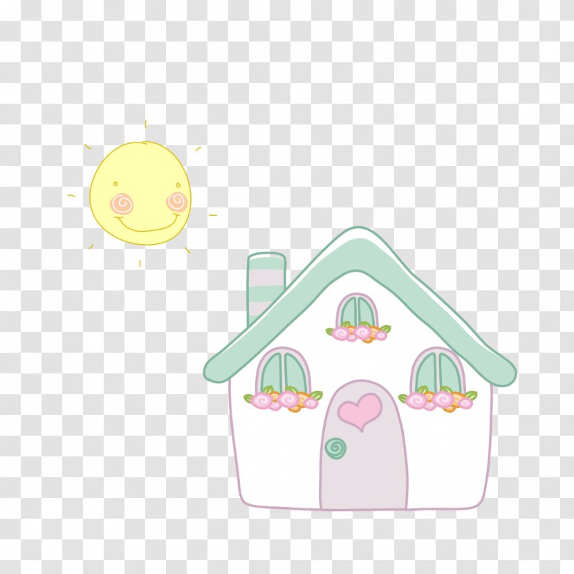 House Housing Illustration - Cartoon - Hand-painted Sun Small Transparent PNG