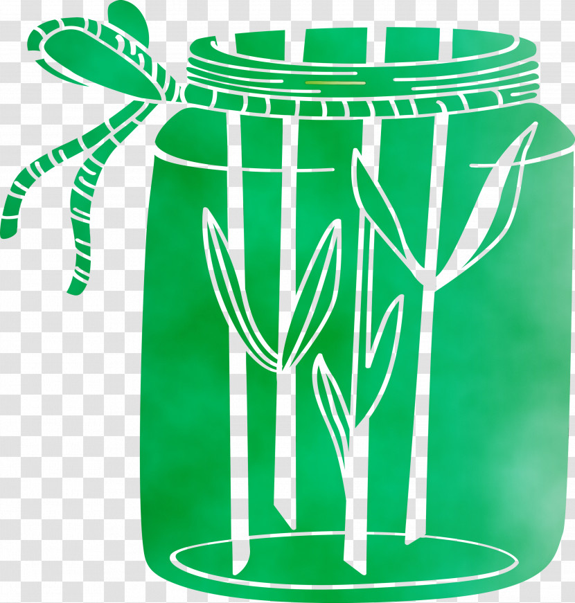 Green Flowerpot Font Transparent PNG