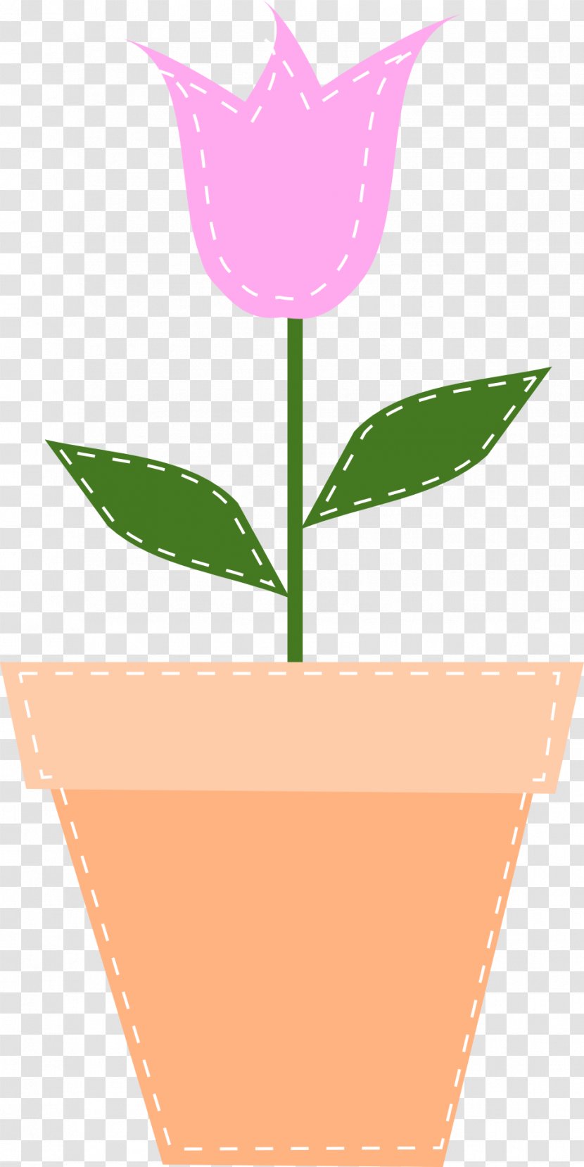 Flowerpot Pink Flowers Clip Art - Plant Stem Transparent PNG