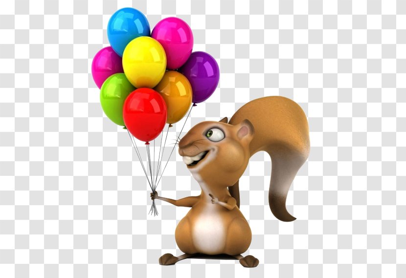 Toy Balloon Birthday Party Helium - Squirrel Holding Balloons Transparent PNG