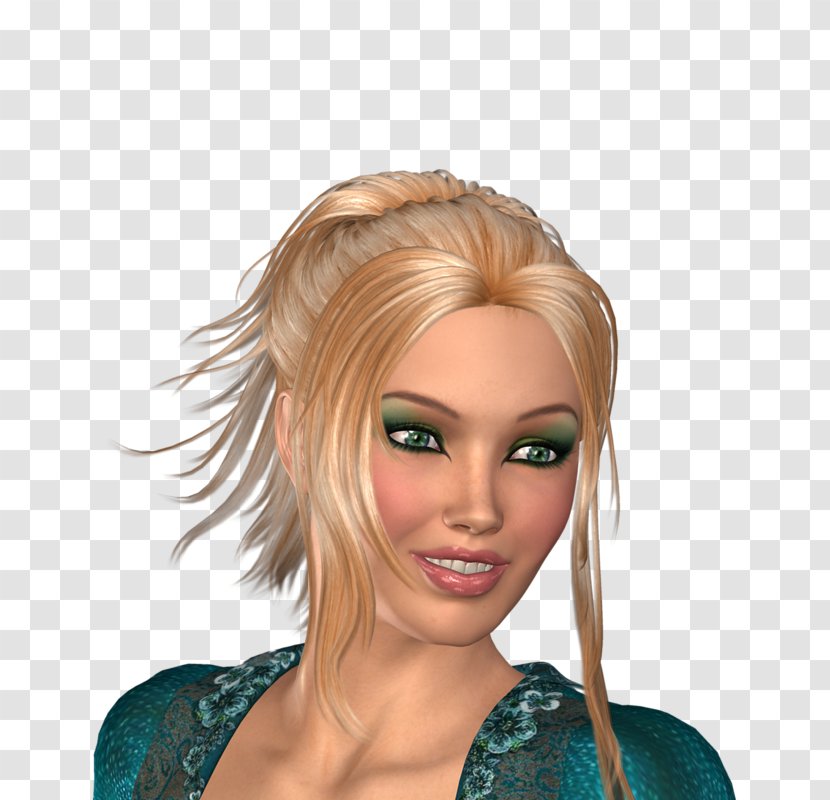 Blond 3D Computer Graphics Бойжеткен Clip Art - Hair Coloring Transparent PNG