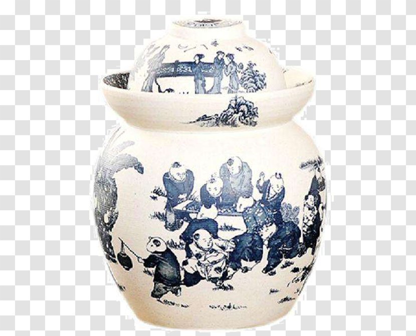 Jingdezhen Ceramic Blue And White Pottery Vase - Art - Pickle Jar Transparent PNG