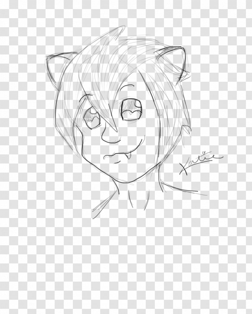 Ear Line Art Character White Sketch - Tree Transparent PNG