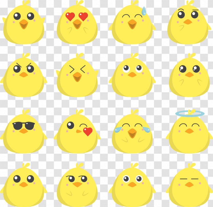 Chicken Drawing Emoji - Rooster Essential Cute Little Yellow Transparent PNG