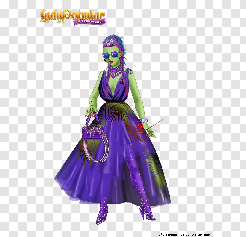 Lady Popular Fashion Clothing Image Dress-up - Purple I Am Grateful For You Transparent PNG