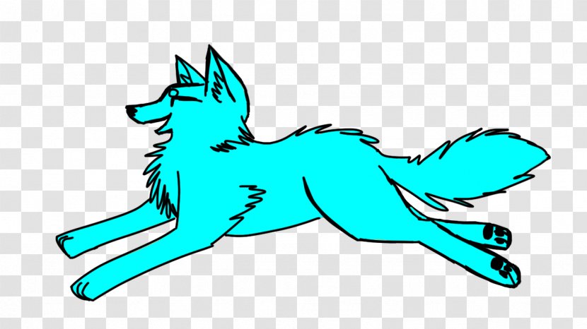 Line Art Cartoon Clip - Dog Like Mammal - BLUE WOLF Transparent PNG