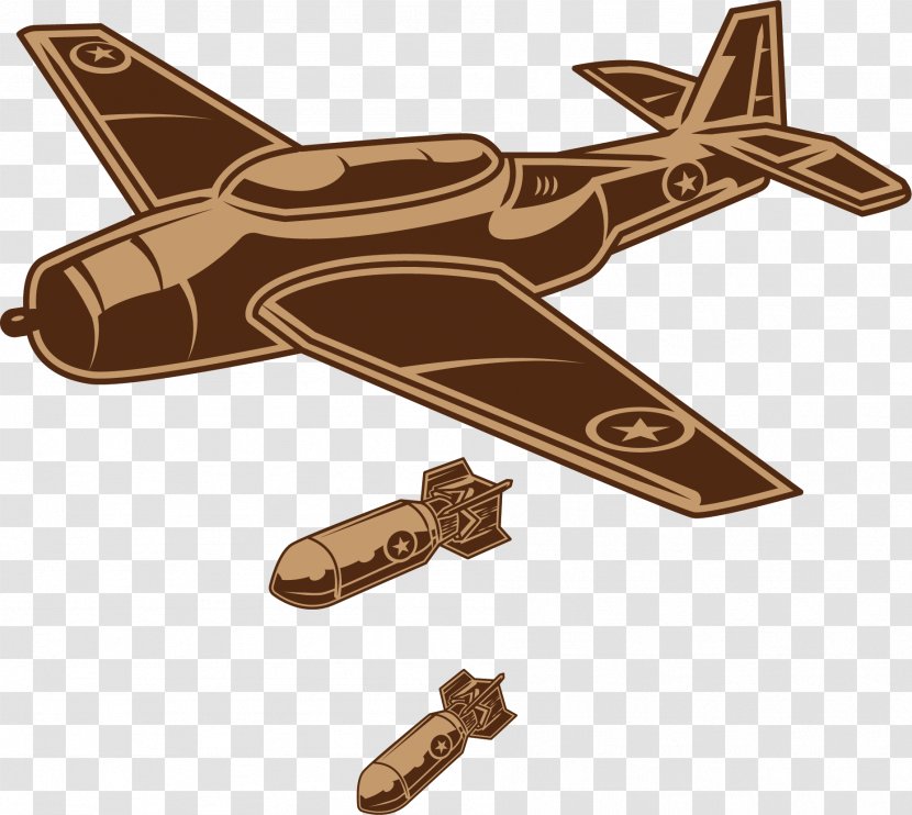 Airplane Second World War Military Aircraft - Aviation - Retro Hand-painted Wind Transparent PNG
