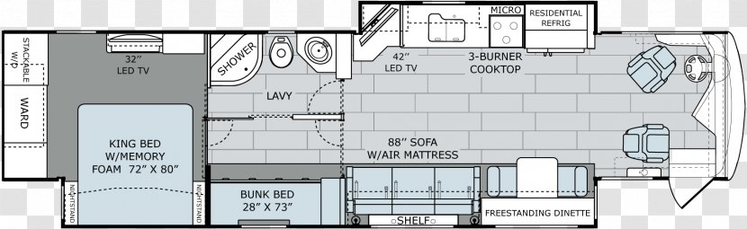 Floor Plan Architecture Technical Drawing - Campervans - Design Transparent PNG