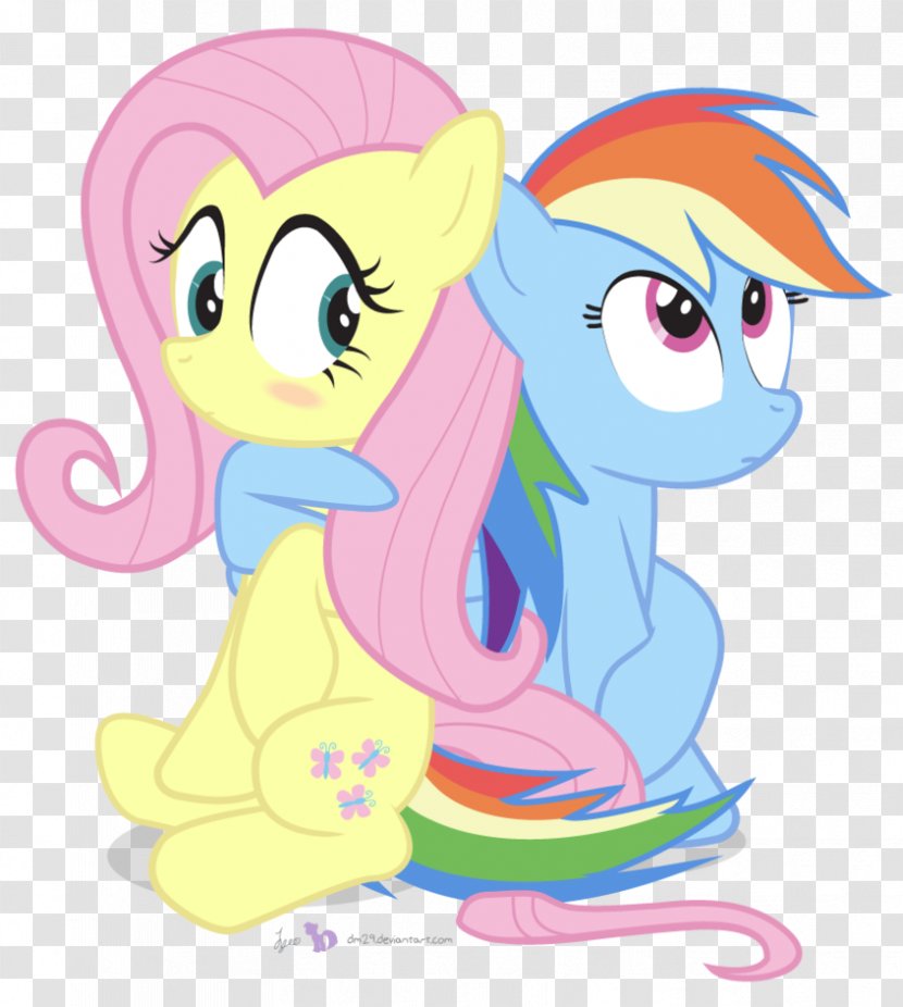 DeviantArt Pony Digital Art - Flower - Fluttershy And Rainbow Dash Kiss Transparent PNG