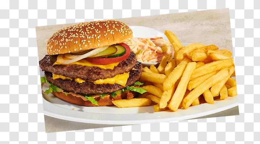 French Fries Cheeseburger Hamburger Whopper Buffalo Burger - Fried Food - AMERICAN DINER Transparent PNG