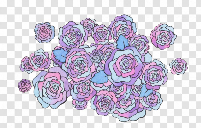 Garden Roses Drawing Floral Design Cut Flowers - Purple - Rose Transparent PNG