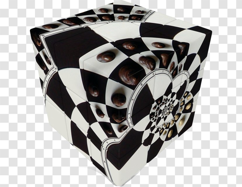 Jigsaw Puzzles V-Cube 7 Chessboard - Illusion - Rubik's Cube Card Transparent PNG