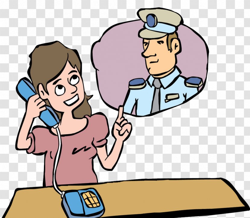 Police Officer Cartoon Telephone - Silhouette - Woman Alarm Transparent PNG