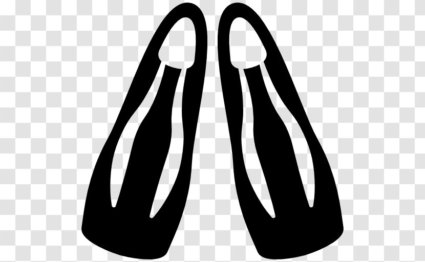 Flippers - Black - Shoe Transparent PNG