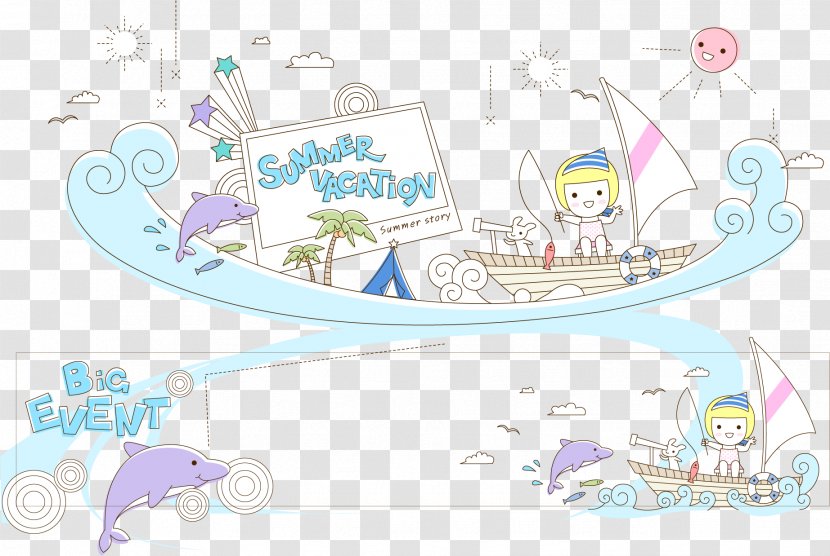 Mammal Illustration - Tree - Dolphin Boat Park Poster Vector Elements Transparent PNG