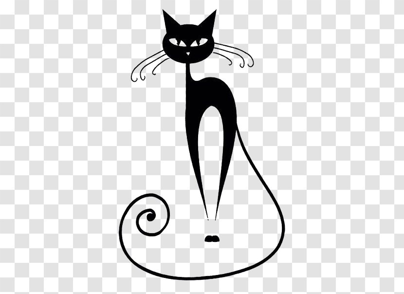 Black Cat Silhouette Clip Art - Small To Medium Sized Cats - Free Cartoon Creative Matting Transparent PNG