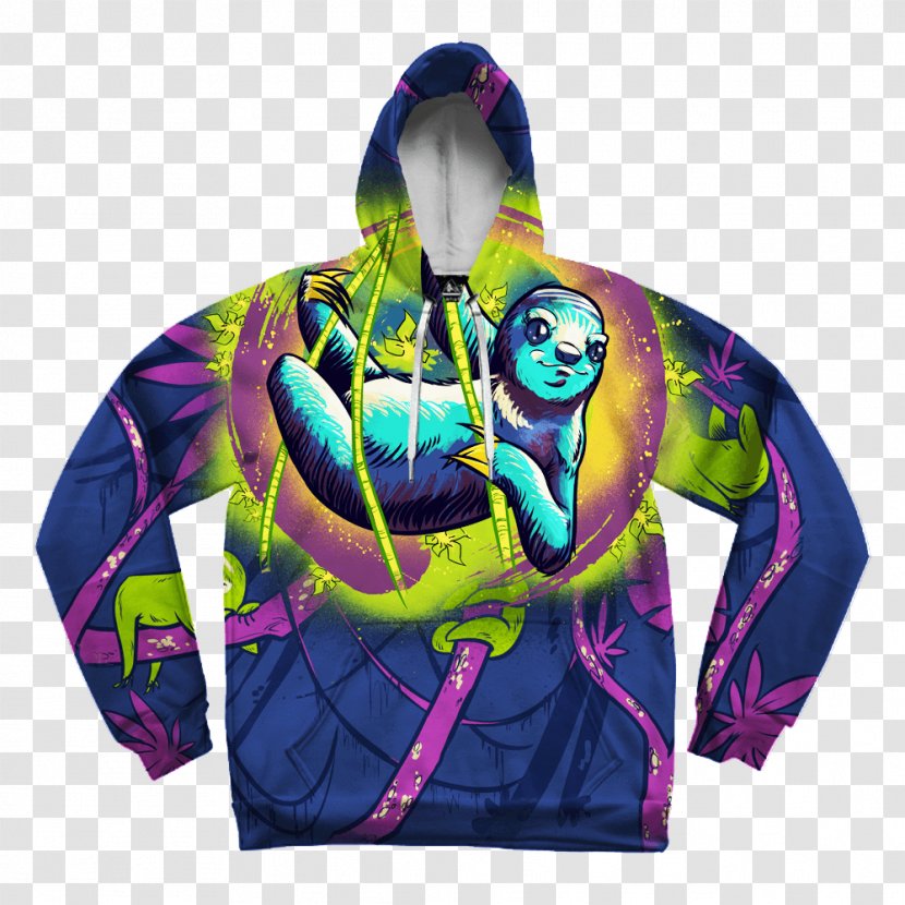 Hoodie T-shirt Sloth Sweater Drawstring - Bag - Mockupmandala Transparent PNG