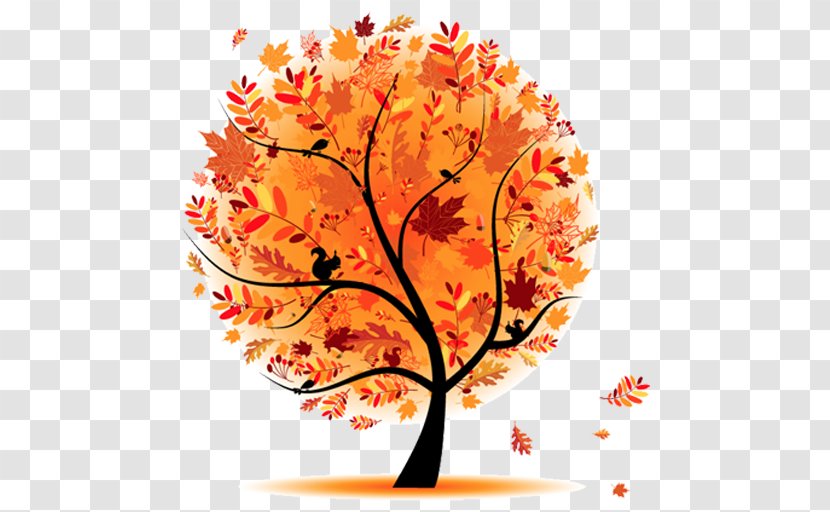 Tree Autumn Cartoon - Flora Transparent PNG