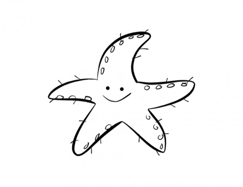 Coloring Book Starfish Child Adult - Watercolor - Shooting Star Pages Transparent PNG