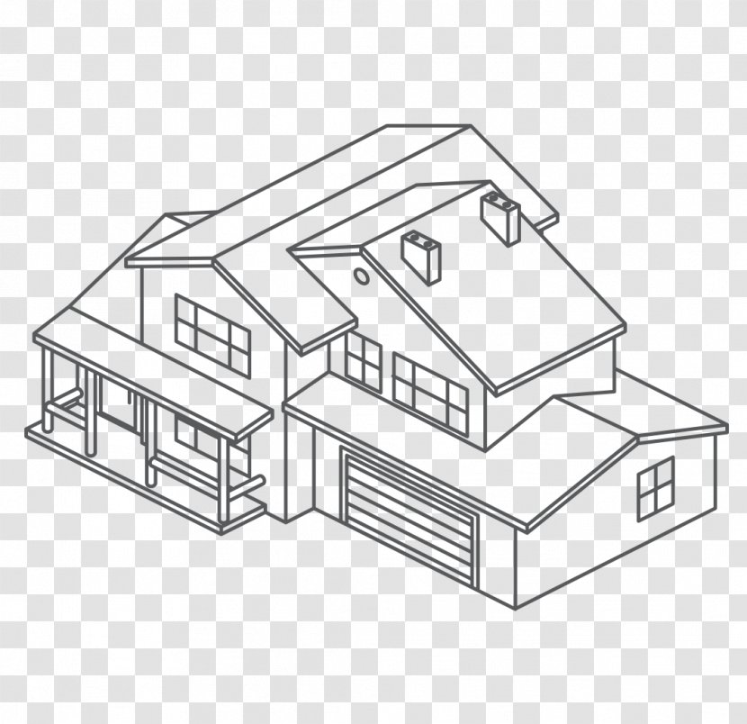 House Plan Isometric Projection Vector Graphics Drawing - Facade Transparent PNG