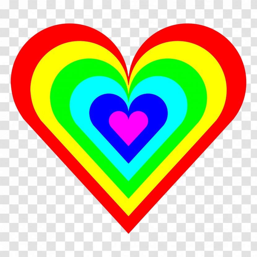 Color Rainbow Heart Clip Art - Flower - Watercolor Transparent PNG