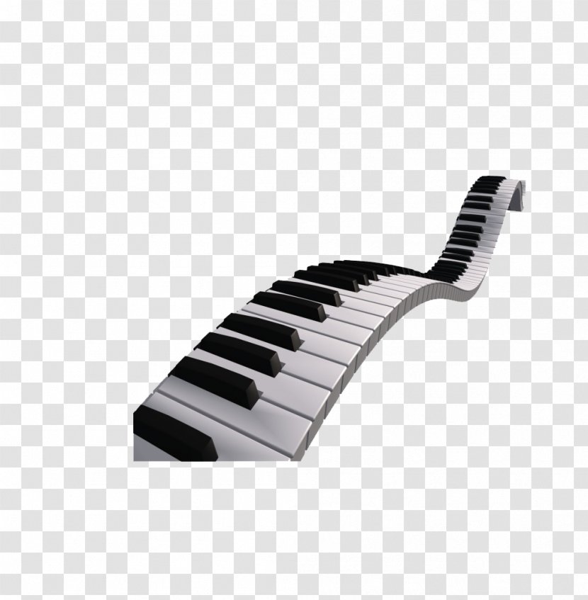 Piano Musical Keyboard Clip Art - Electronic Instrument - Black And White Keys Transparent PNG
