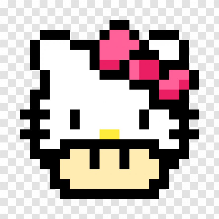 Hello Kitty Pixel Art Perler Beads - Youtube Bead Transparent PNG