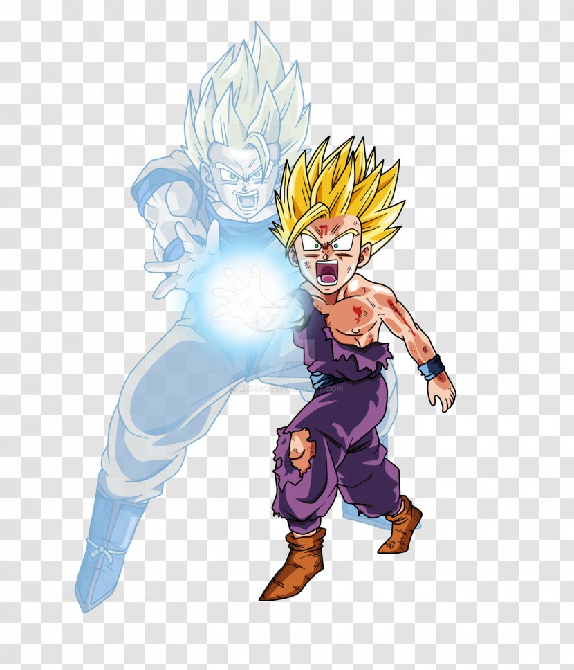 Gohan Goku Cell Kamehameha Super Saiyan - Silhouette Transparent PNG