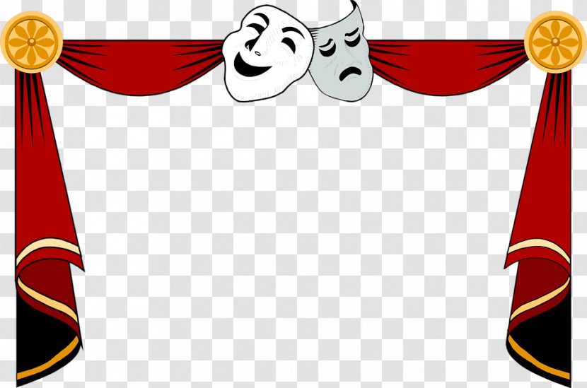 Cinema Theatre Theater Drapes And Stage Curtains Clip Art - Preview - Drama Masks Clipart Transparent PNG