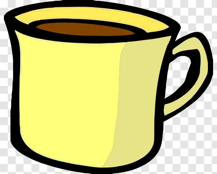 Coffee Cup Tea Mug Clip Art - Tableware - Yellow Transparent PNG