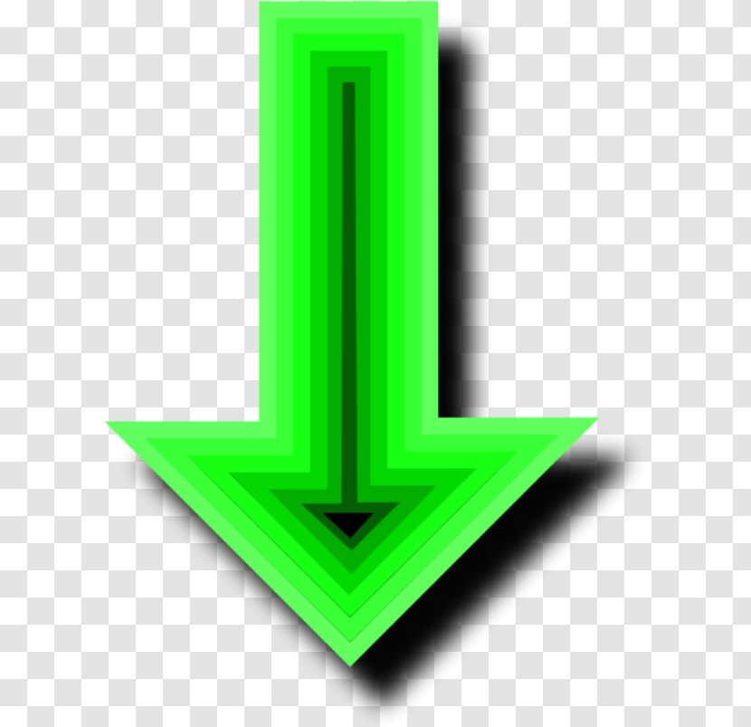 Green Angle Font - Down Arrow Image Transparent PNG