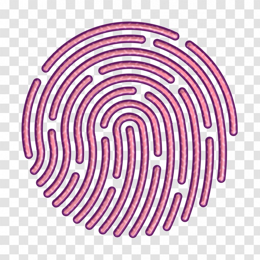 Finger Print Icon Id Touch - Labyrinth Spiral Transparent PNG