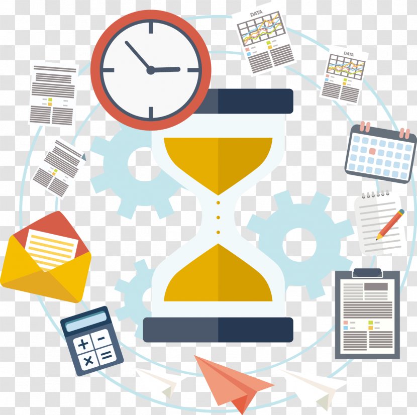 Methodology Management Software Business Resource - Service - Vector Painted Flat Hourglass Transparent PNG