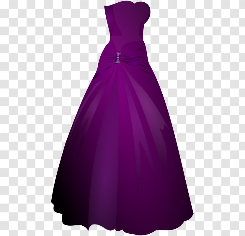 Gown Party Dress Formal Wear Clip Art - Violet - Cliparts Transparent PNG