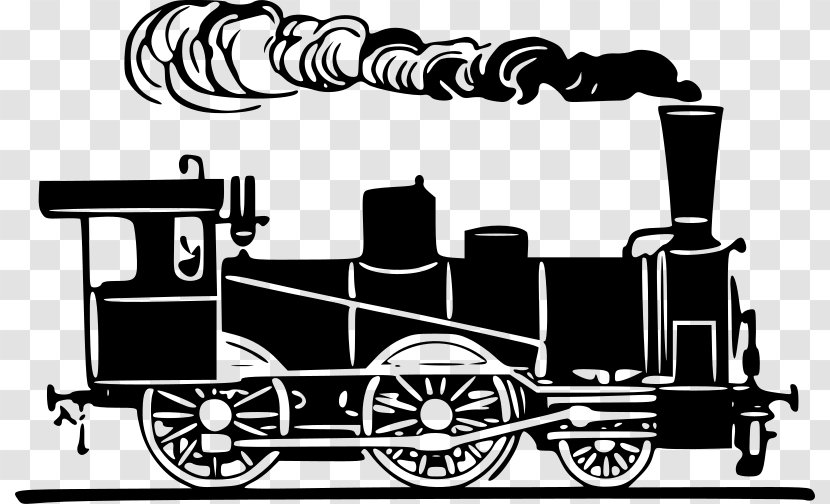 Rail Transport Train Steam Locomotive Clip Art - Smoky Black And White Transparent PNG