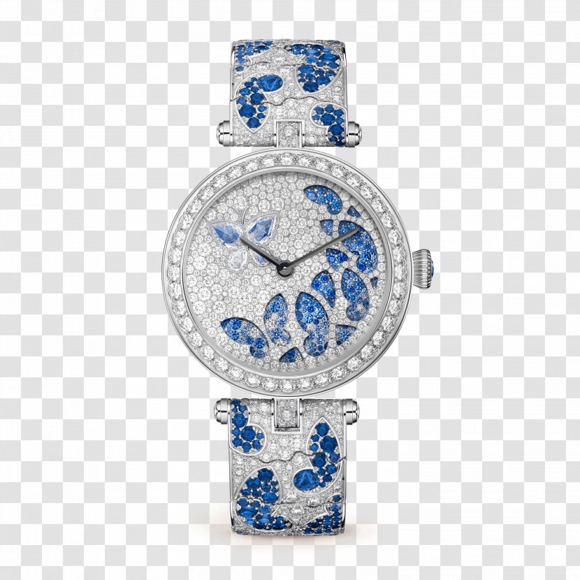 Van Cleef & Arpels Watch Gold Sapphire Clock - Mechanical Transparent PNG