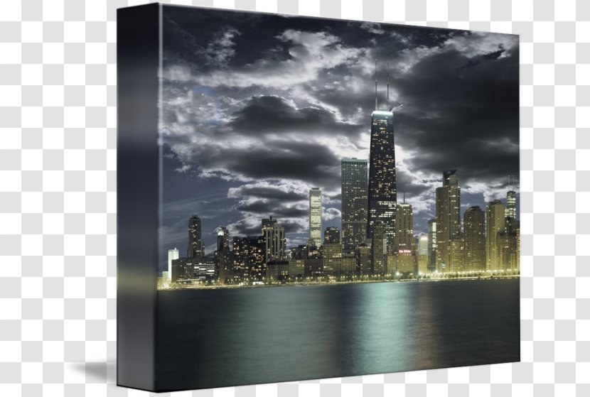 Skyline Gallery Wrap Canvas Art Skyscraper - Cityscape - Stormy Sky Transparent PNG