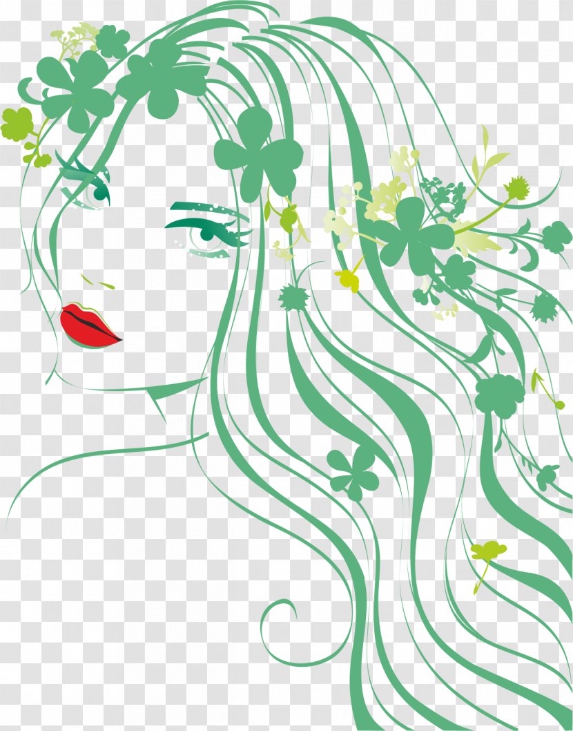 Wall Decal Sticker Woman Polyvinyl Chloride - Flower - Women Hair Transparent PNG