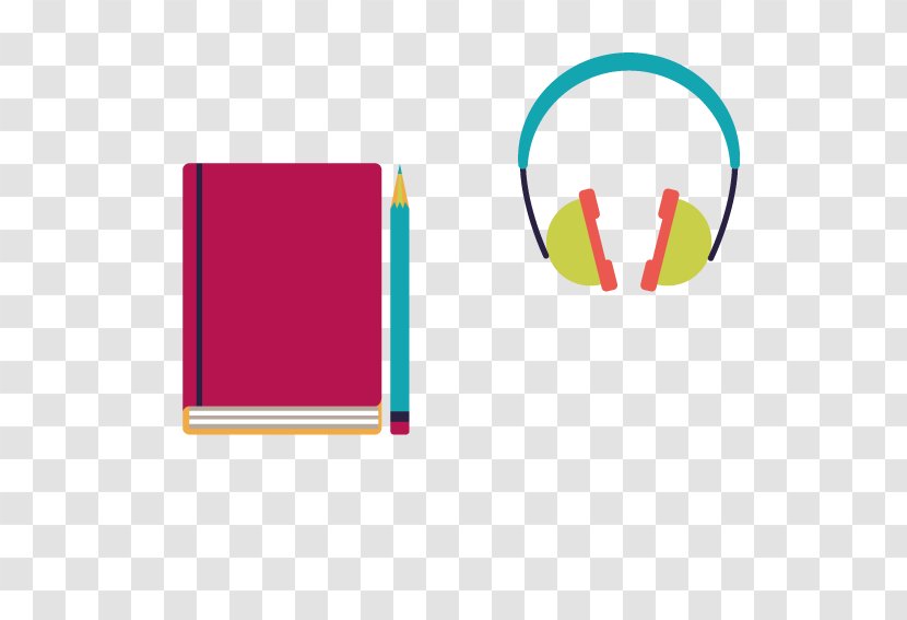 Graphic Design Brand Pattern - Rectangle - Books With Headphones Transparent PNG