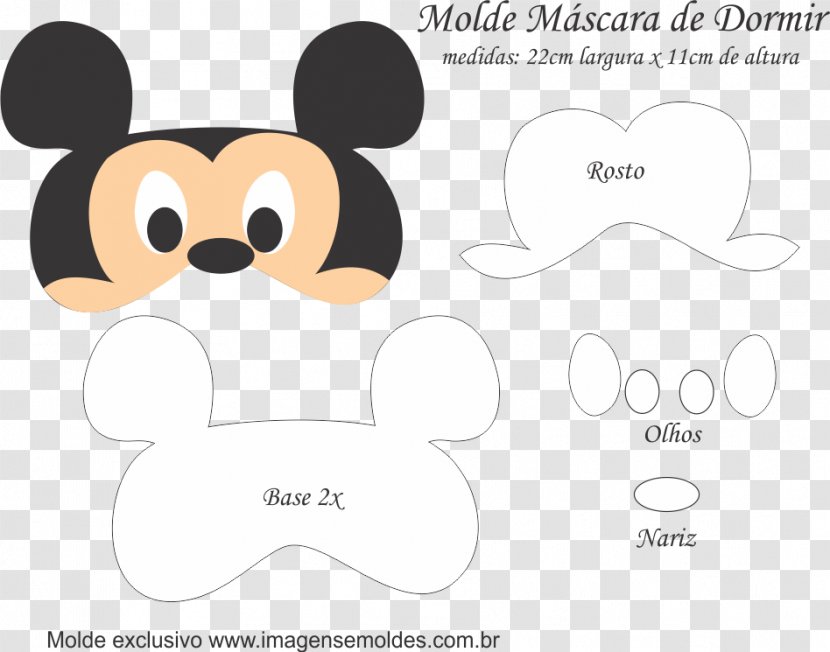 Molde Mickey Mouse Mask Boo Minnie - Drawing - Face Transparent PNG