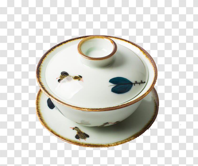 Gongfu Tea Ceremony Porcelain Gaiwan Coffee Cup - Set Transparent PNG