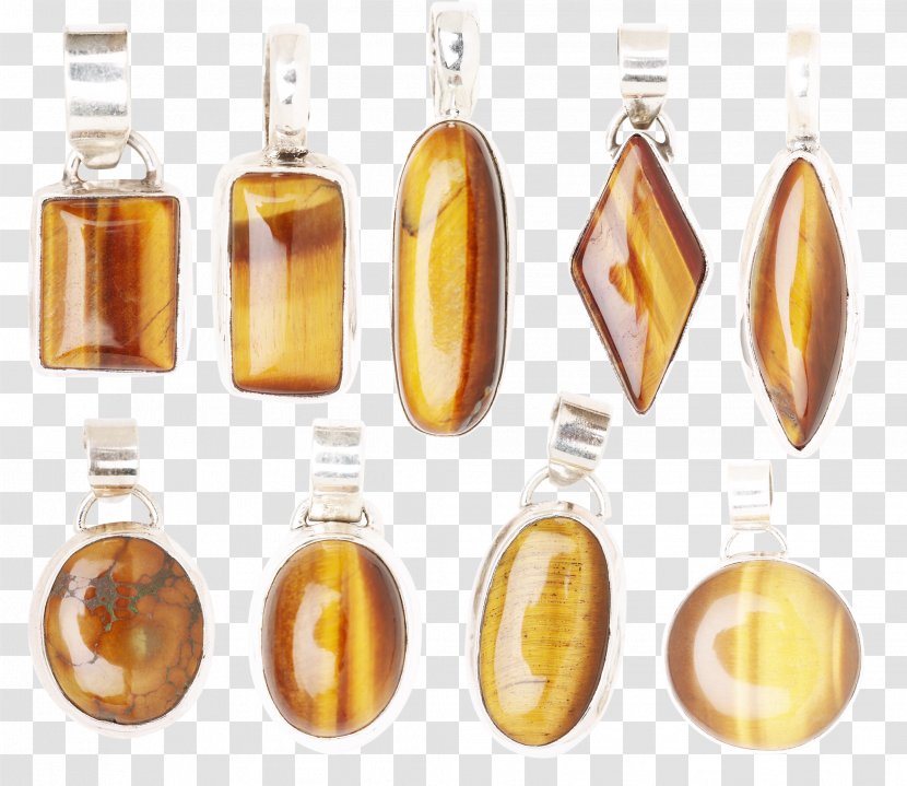 Amber Earring Pendant Necklace Transparent PNG