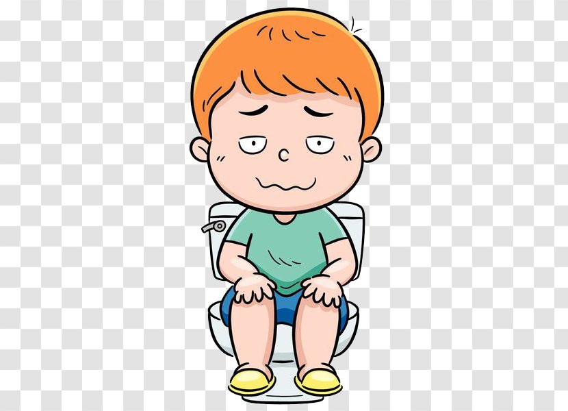 Toilet Cartoon Illustration - Flower - The Boy Who Is Sitting On Transparent PNG