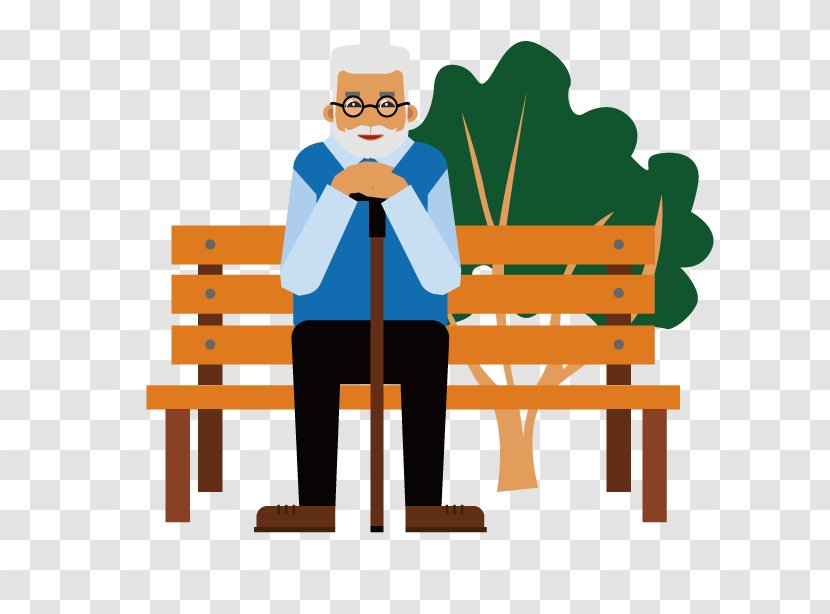 Old Age Image Design Illustration - Male - Park Bench Transparent PNG