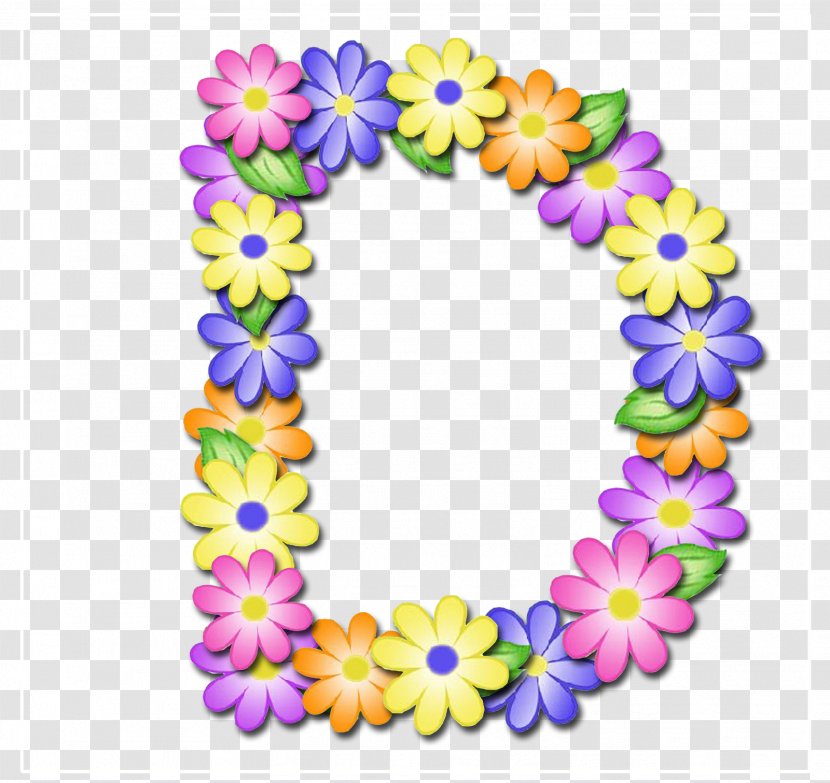 Letter Flower Alphabet - Body Jewelry - Pastel Flowers Transparent PNG